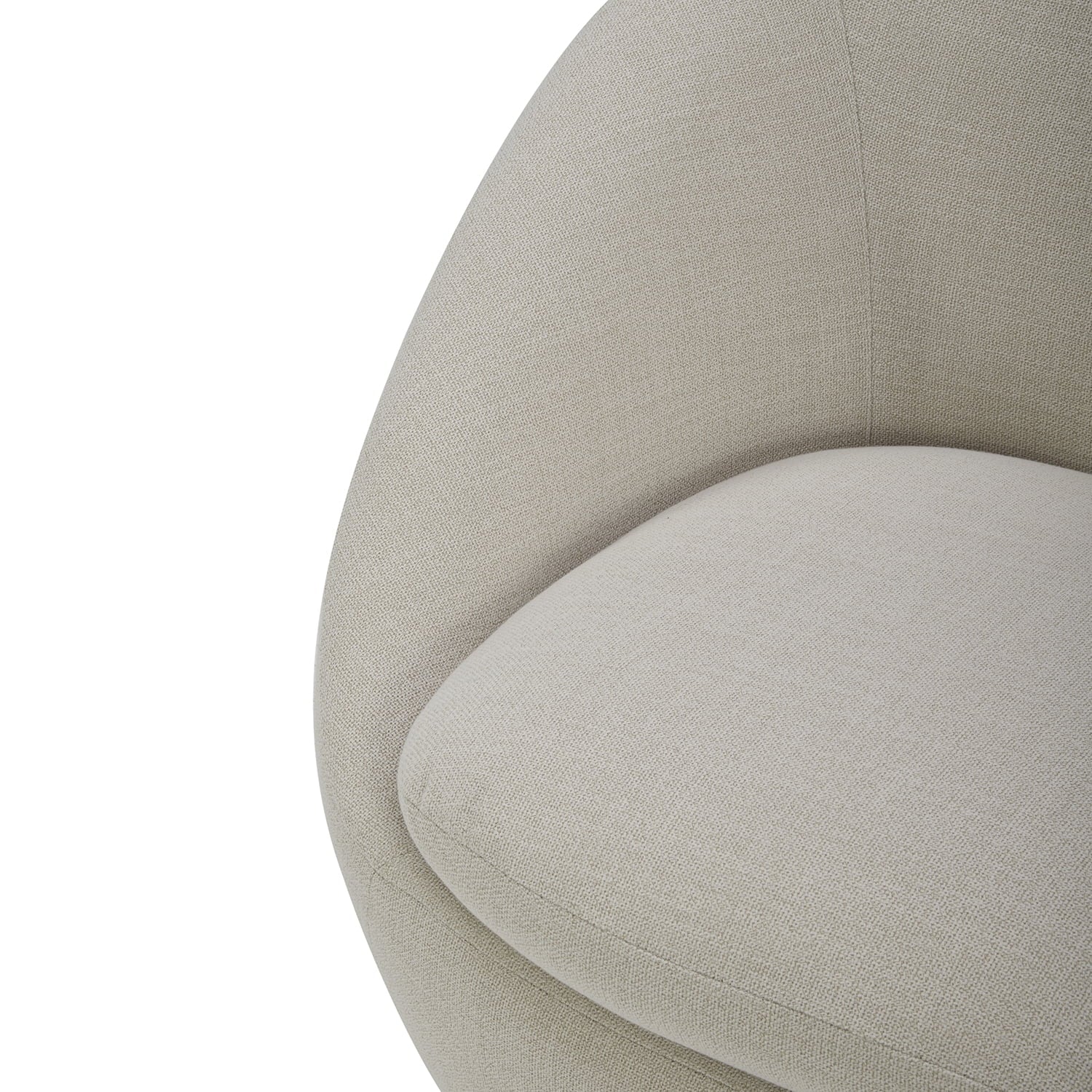 Mira Swivel Accent Chair, Cream Linen