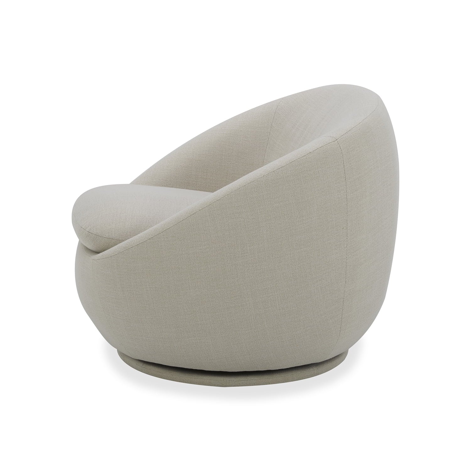 Mira Swivel Accent Chair, Cream Linen