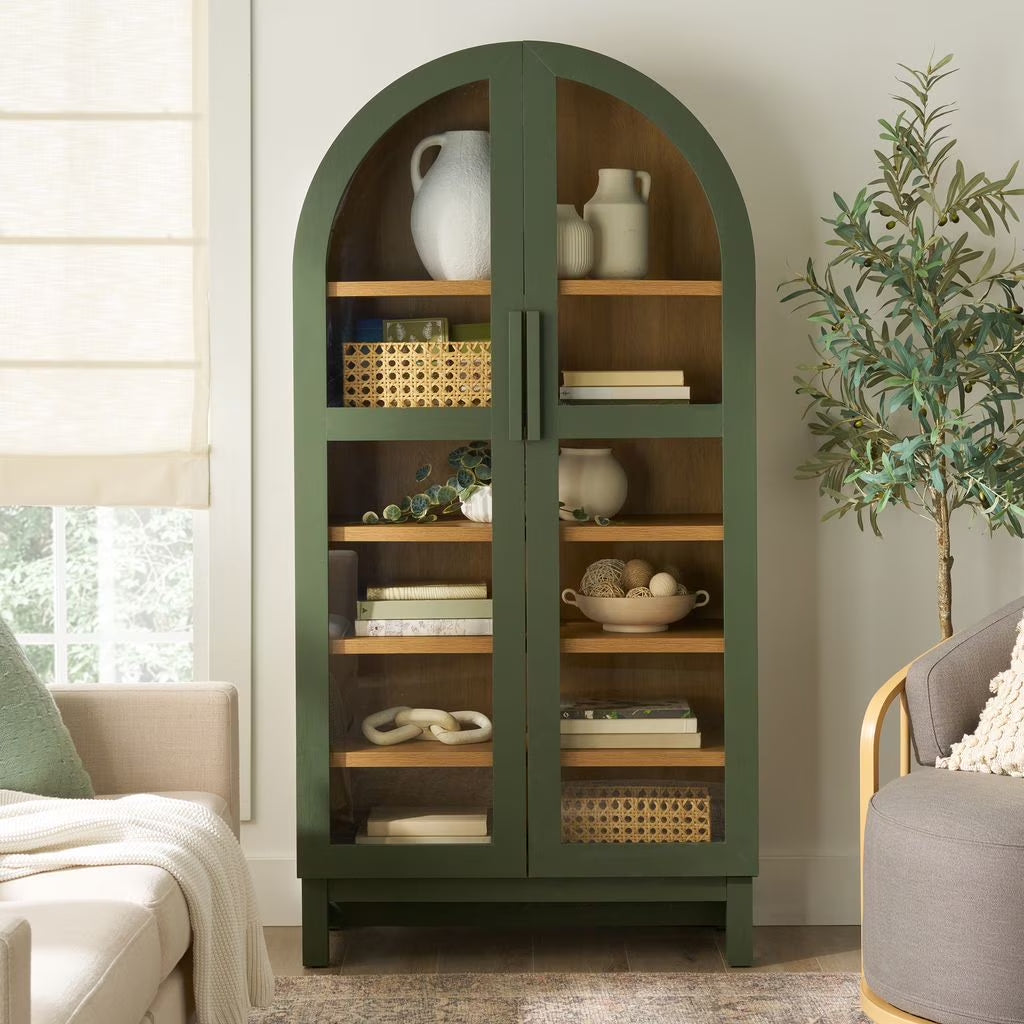 Juliet Arch Accent Cabinet, Black Finish