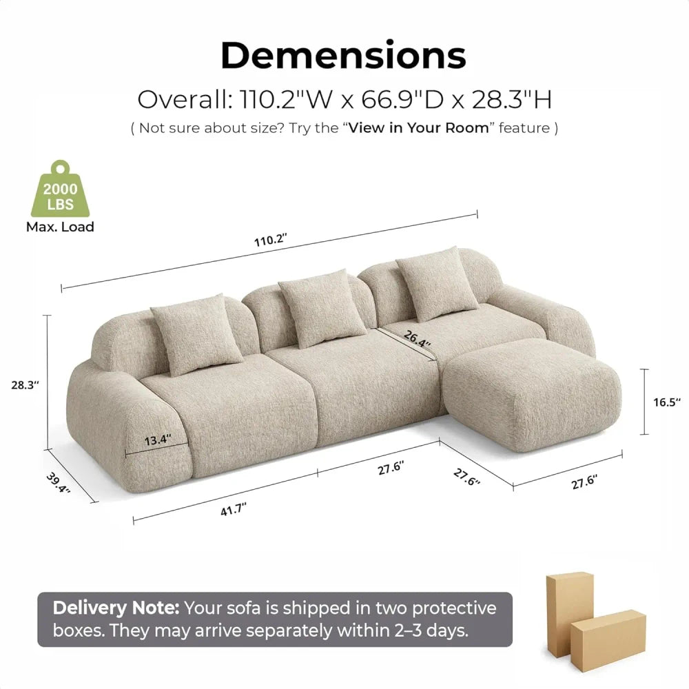 Chenille Modular Sectional Sofa