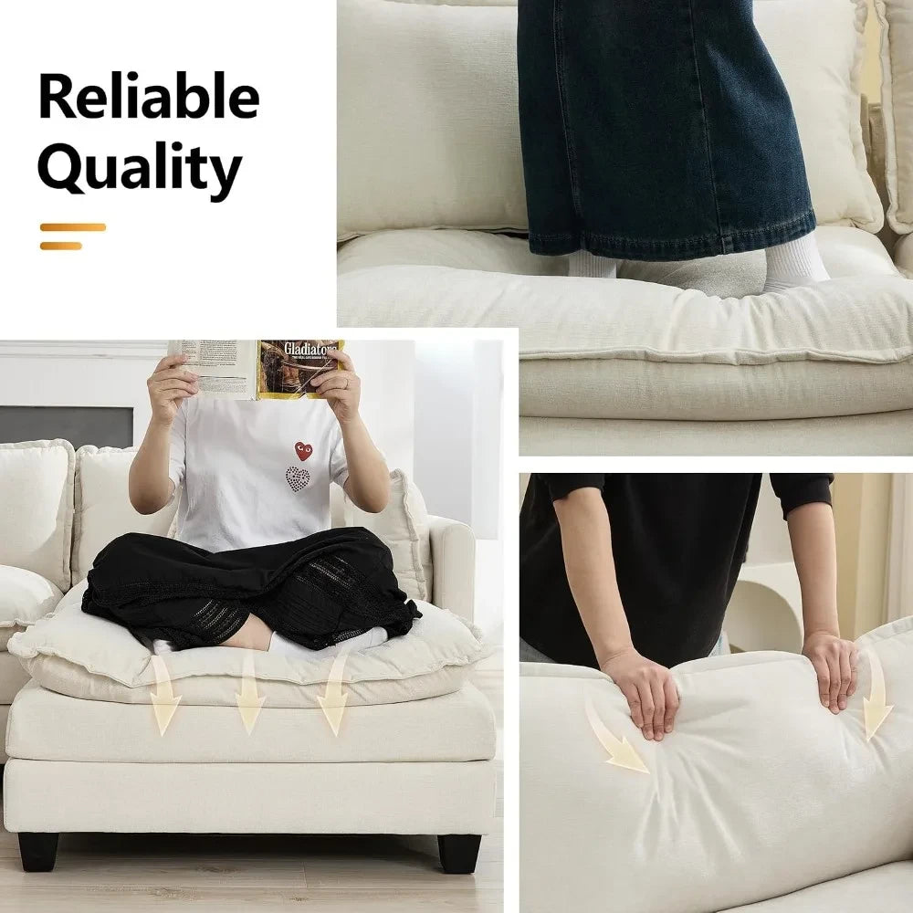 Modular 4 seats Chenille Sectional Sofa