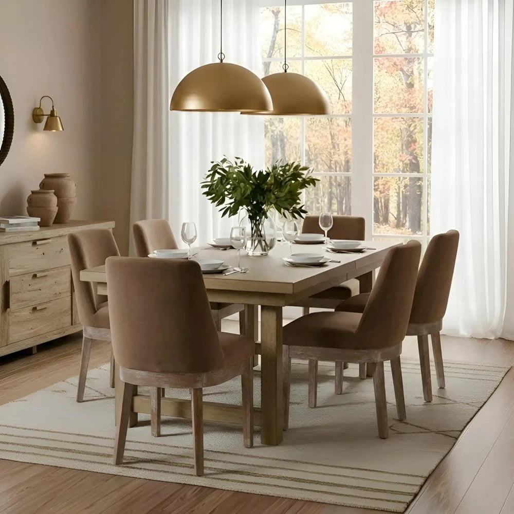 Modern Linen Dining Chairs Set
