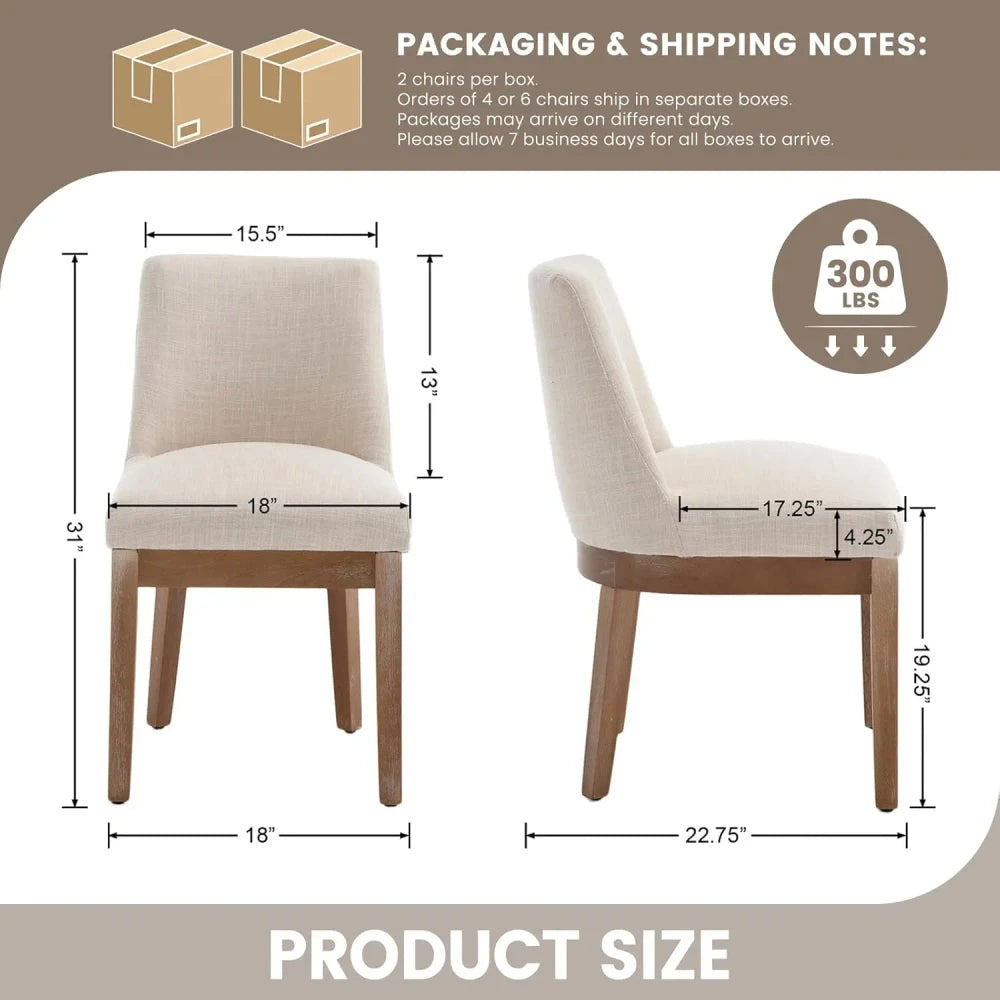 Modern Linen Dining Chairs Set