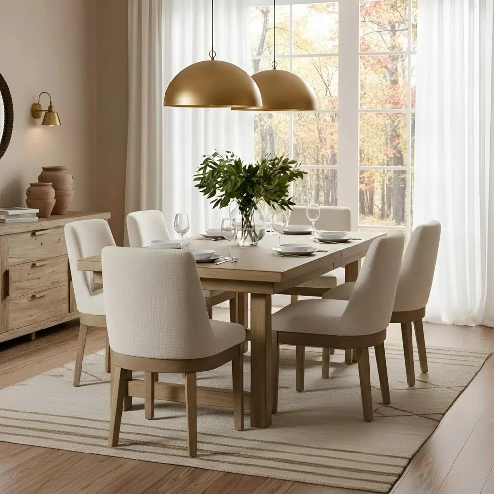 Modern Linen Dining Chairs Set