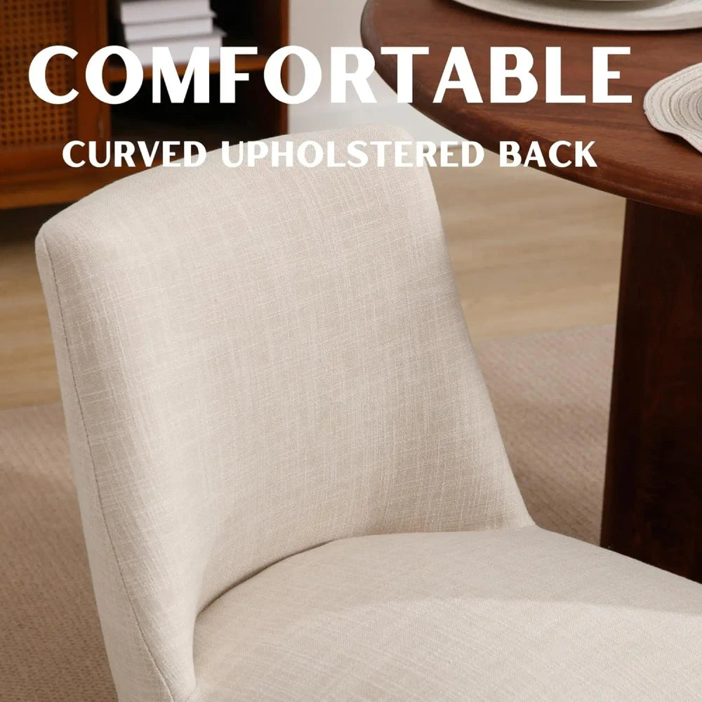 Modern Linen Dining Chairs Set