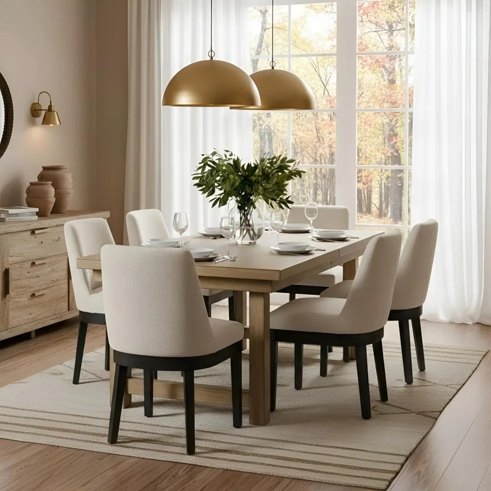 Modern Linen Dining Chairs Set
