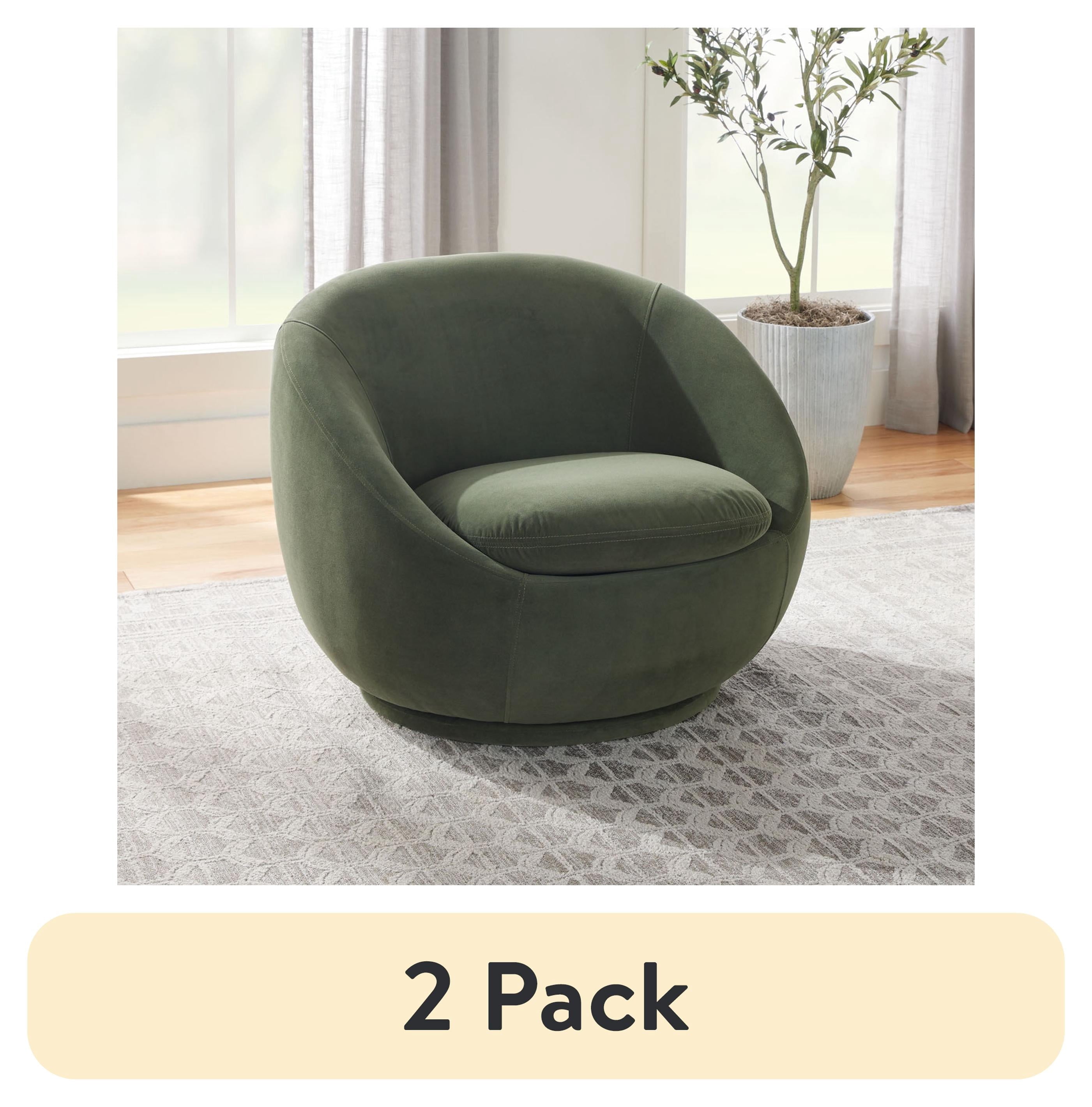 Mira Swivel Accent Chair, Cream Linen