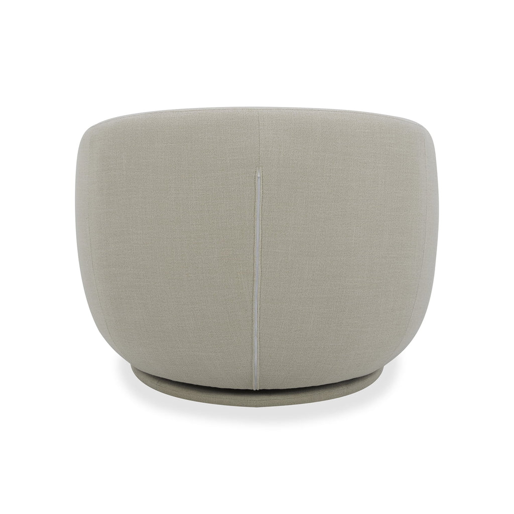 Mira Swivel Accent Chair, Cream Linen