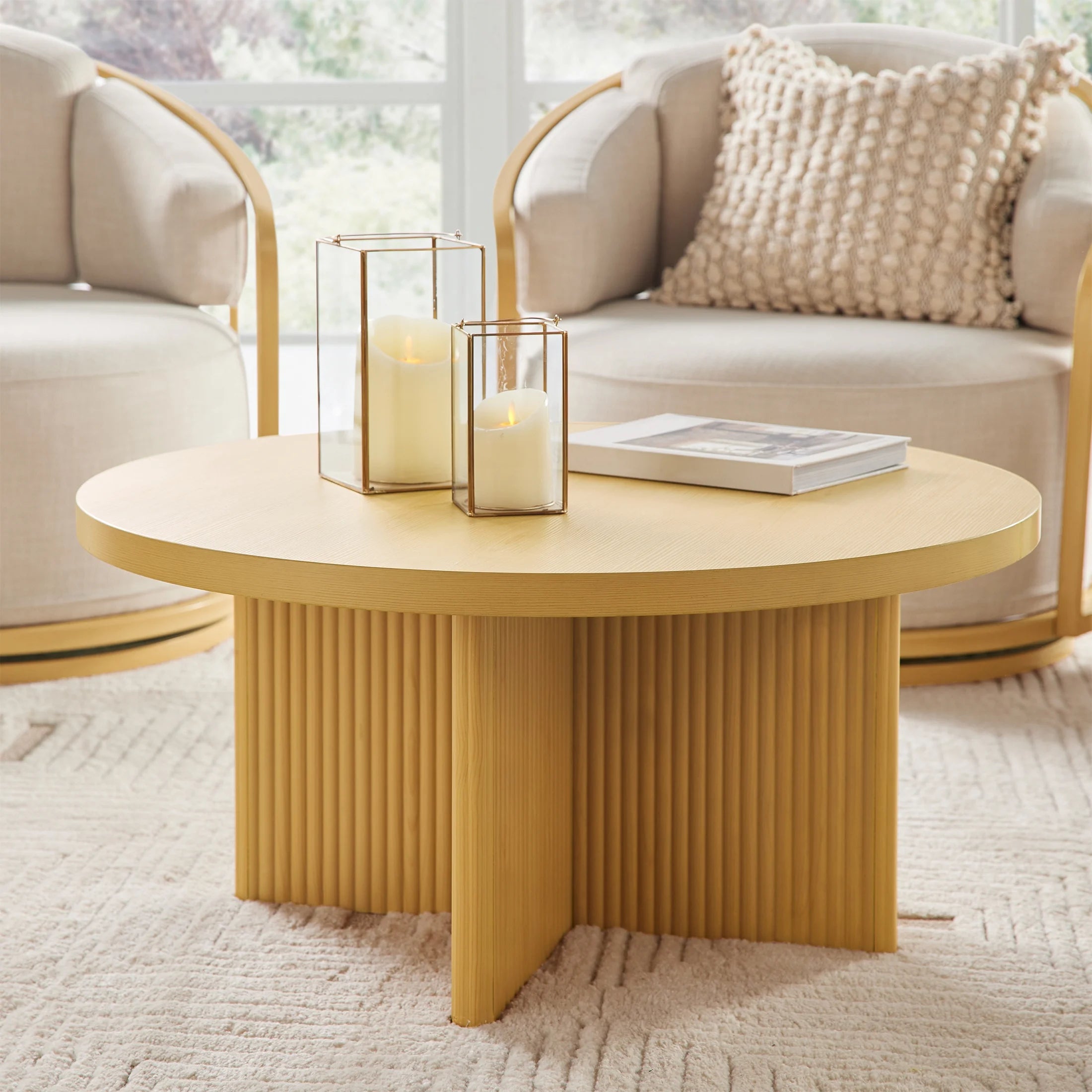 Lillian Fluted Coffee Table, Black