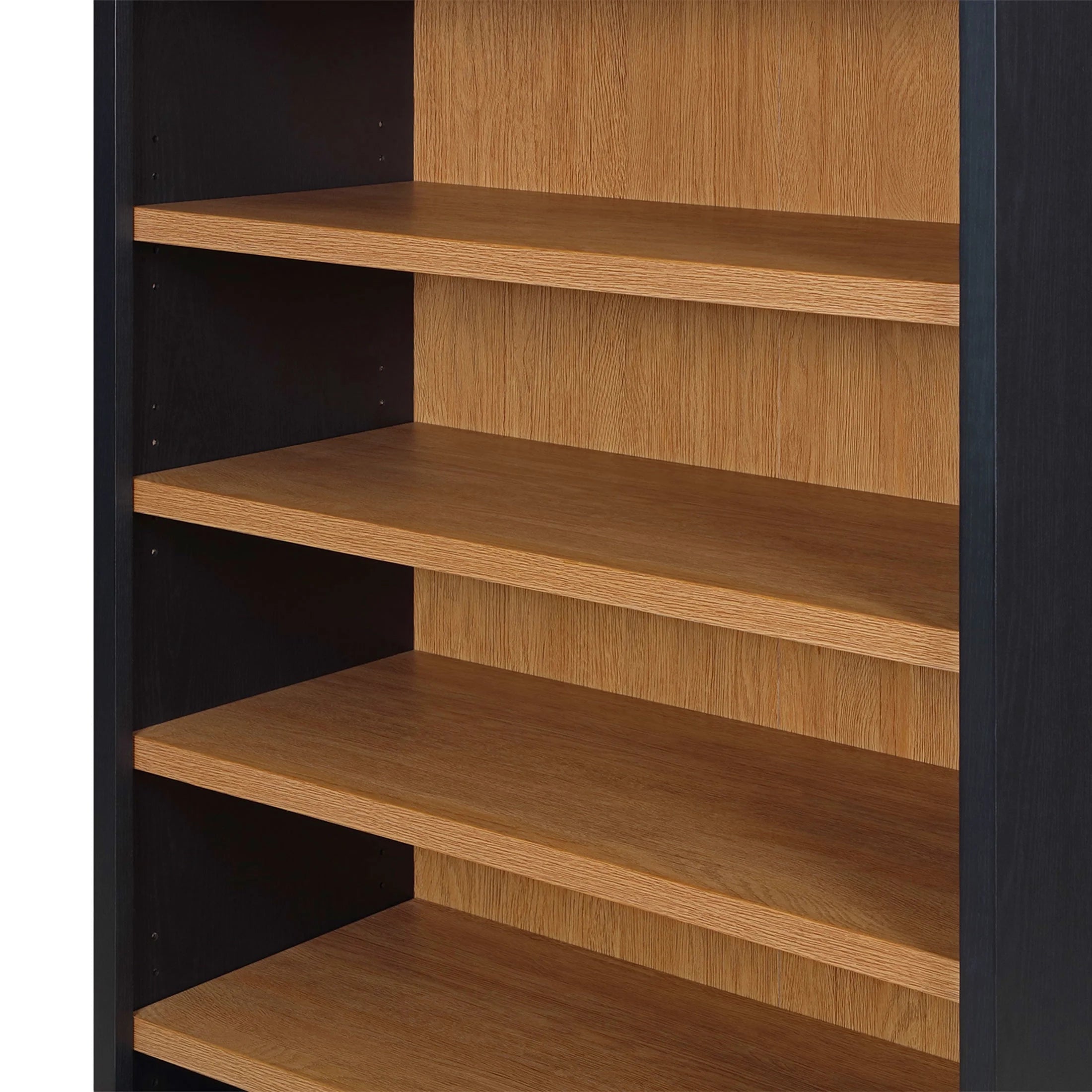 Juliet Open Arch Bookcase, Rich Black and Light Honey