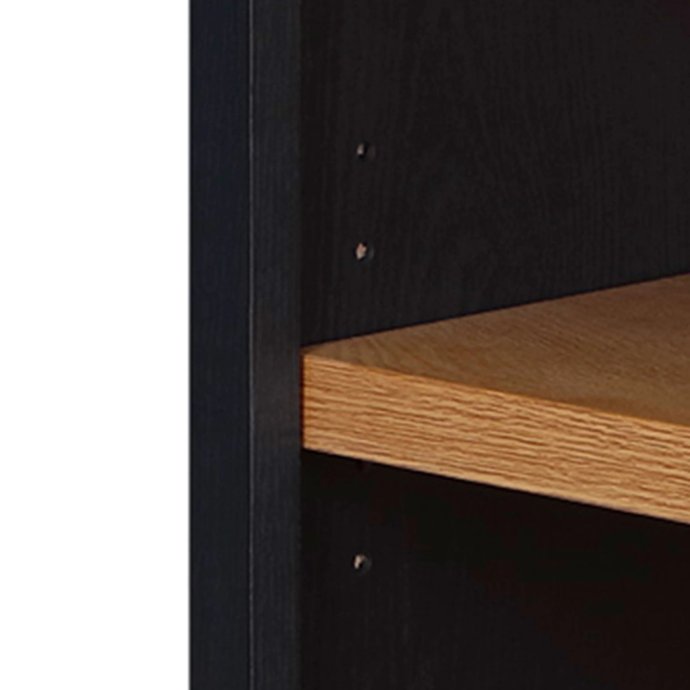 Juliet Open Arch Bookcase, Rich Black and Light Honey