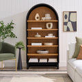 Juliet Open Arch Bookcase, Rich Black and Light Honey