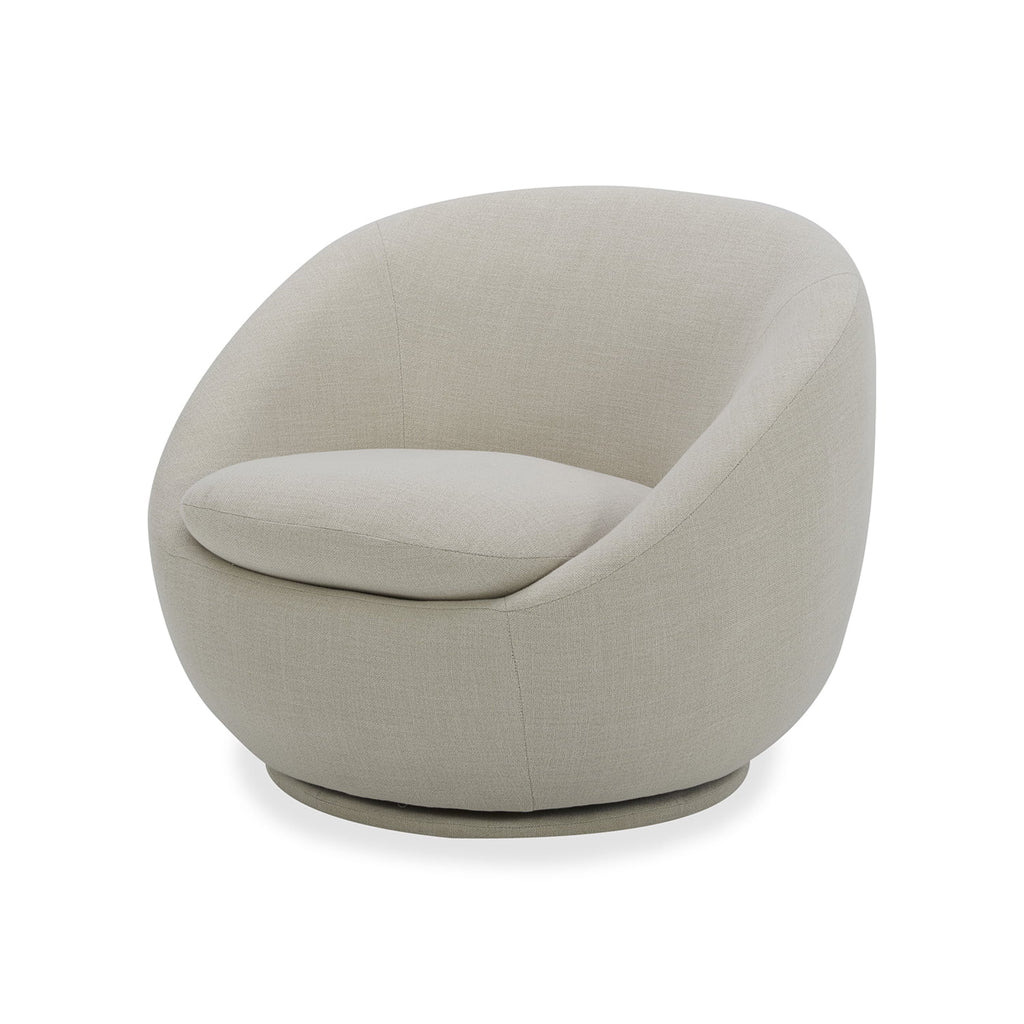 Mira Swivel Accent Chair, Cream Linen
