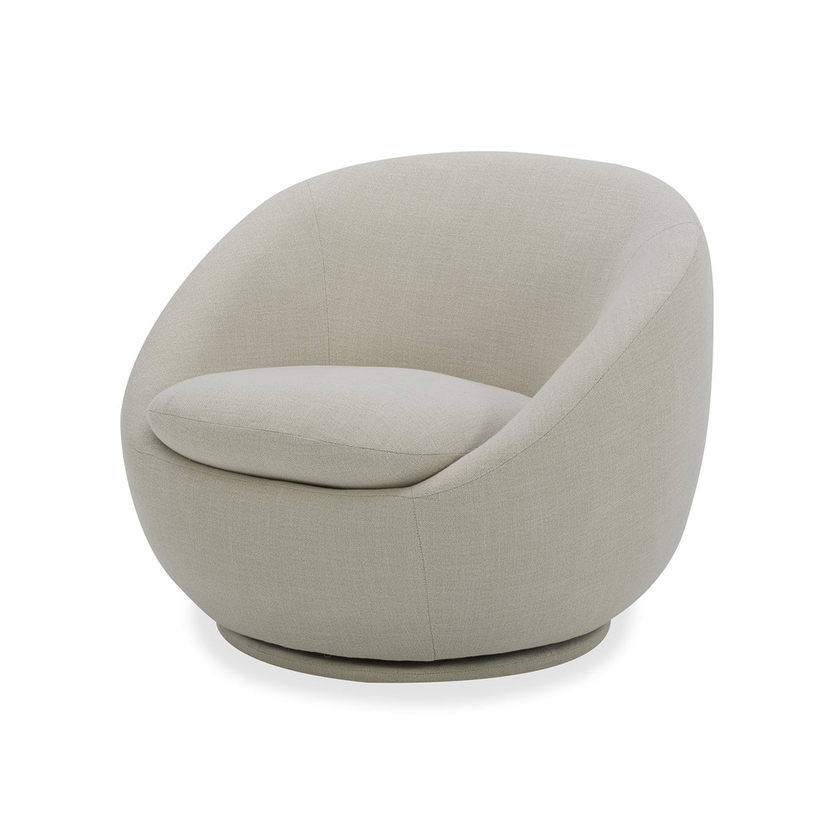 Mira Swivel Accent Chair, Cream Linen