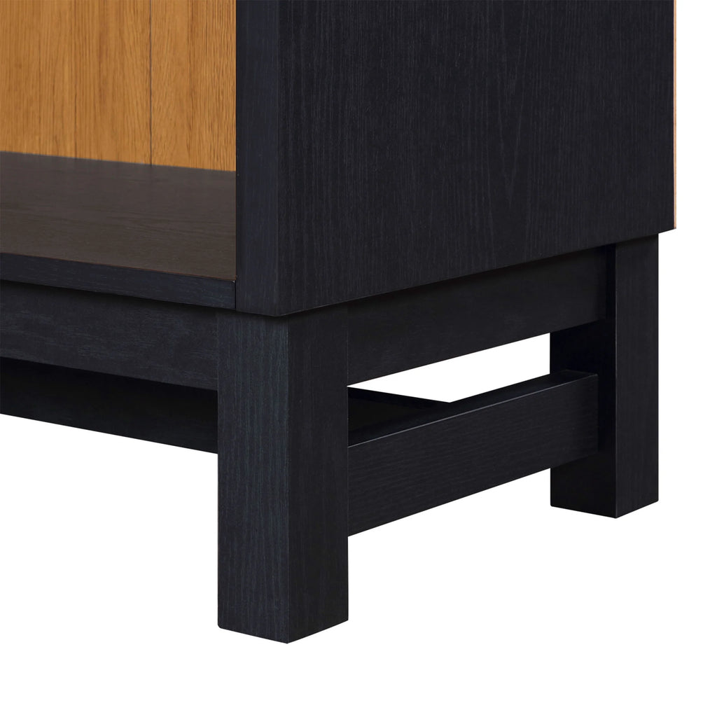 Juliet Open Arch Bookcase, Rich Black and Light Honey