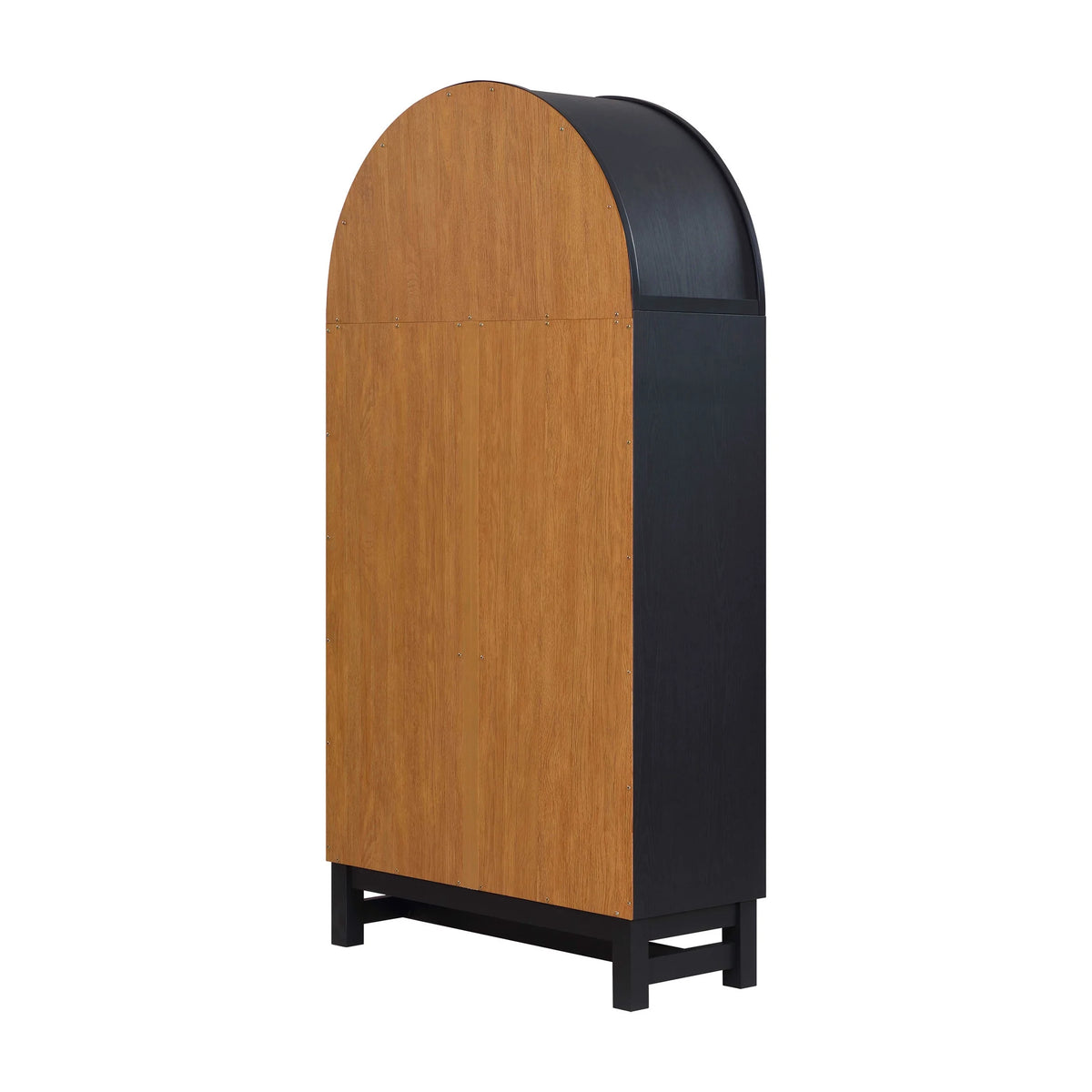 Juliet Open Arch Bookcase, Rich Black and Light Honey