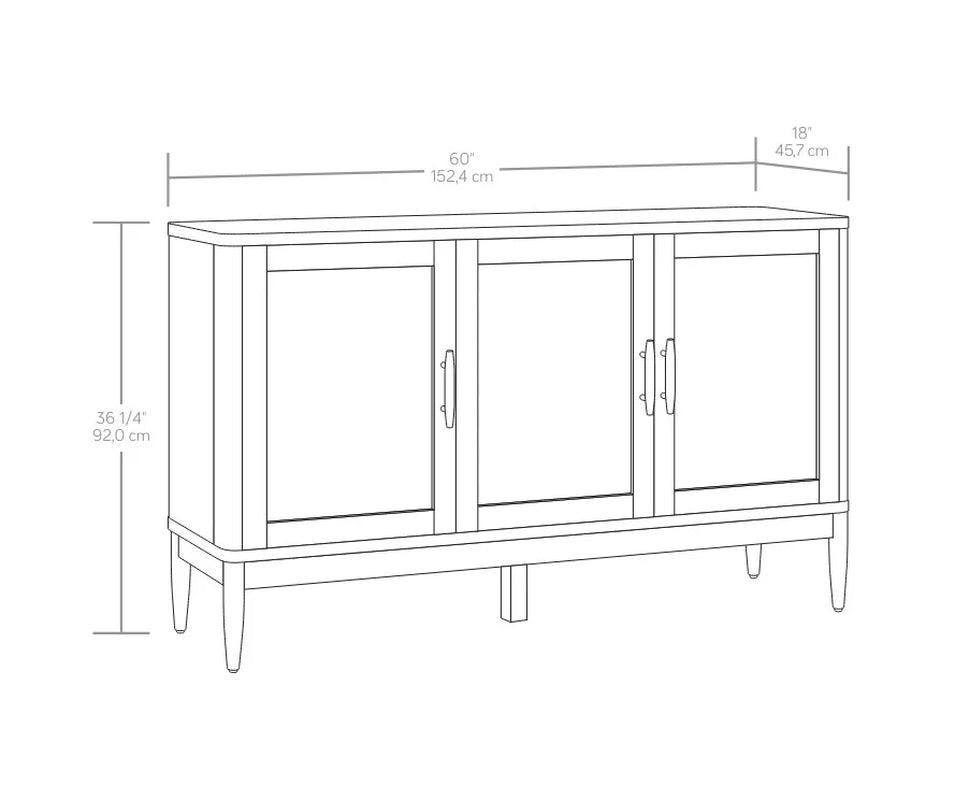 Springwood Caning Sideboard, Charcoal Finish