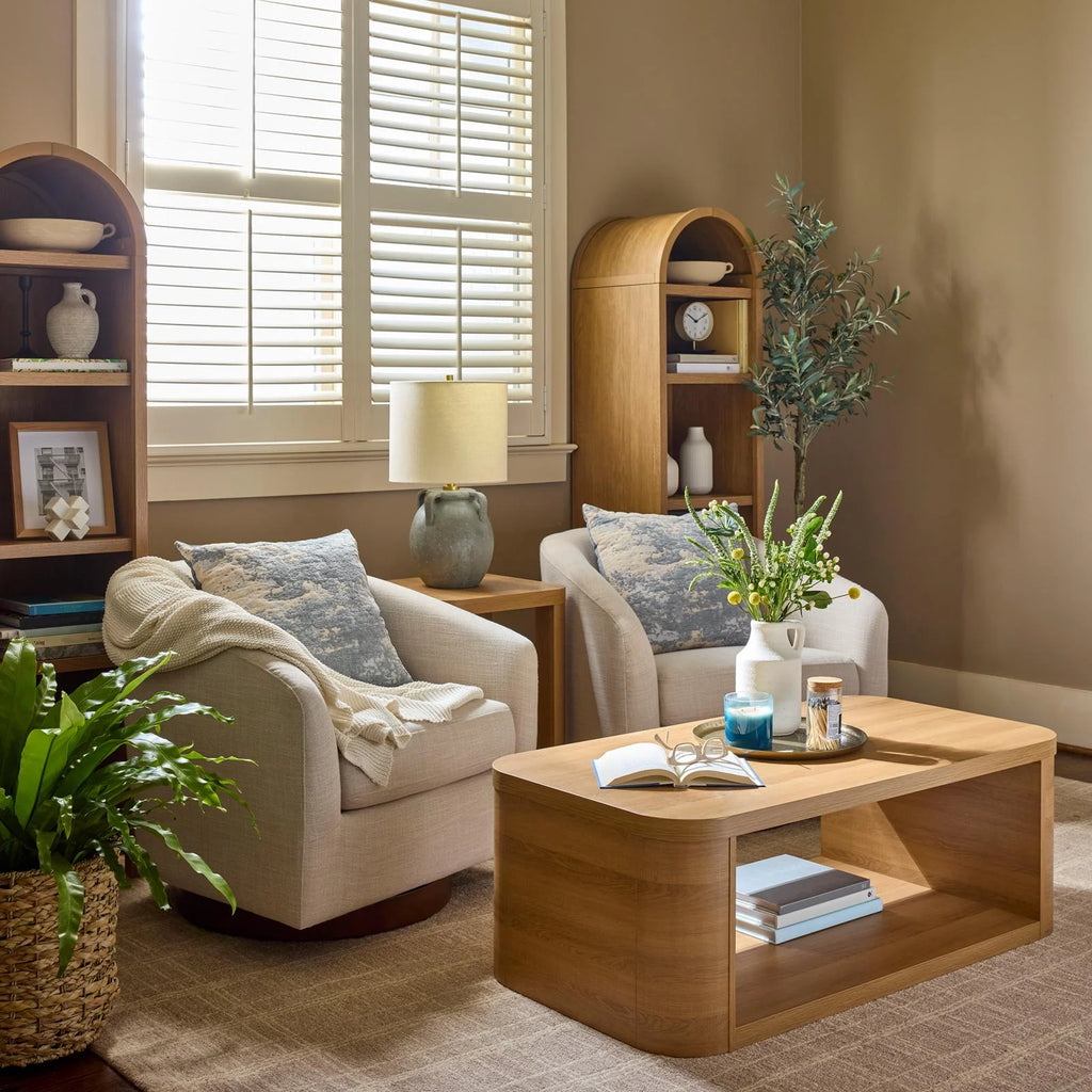 Juliet Narrow Arch Bookcase, Light Honey