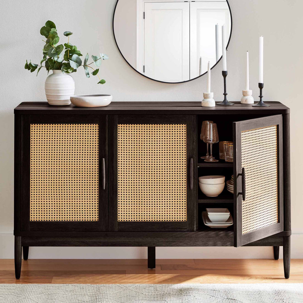 Springwood Caning Sideboard, Charcoal Finish