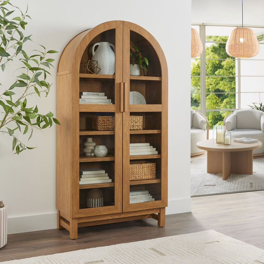 Juliet Arch Accent Cabinet, Black Finish
