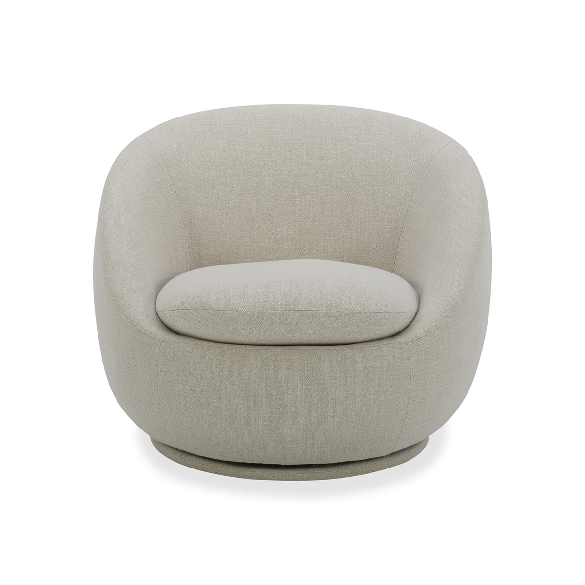 Mira Swivel Accent Chair, Cream Linen