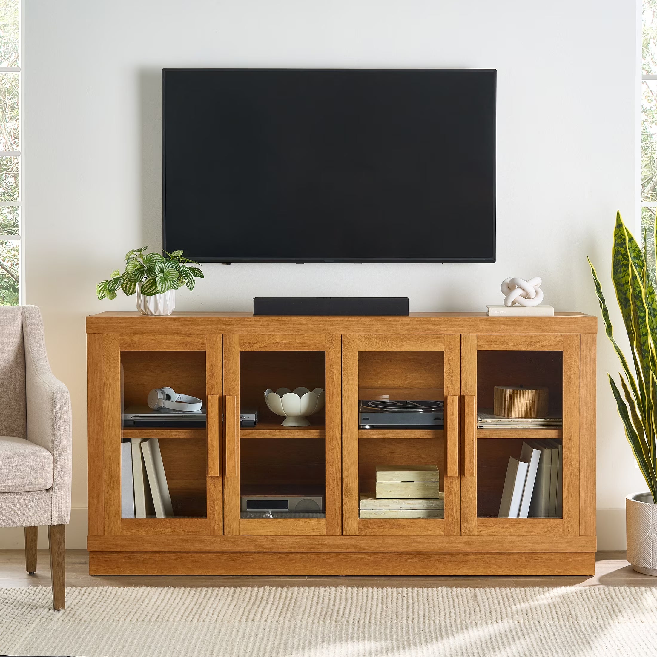 Ezra TV Stand for Tv'S up to 70", Rich Black Finish