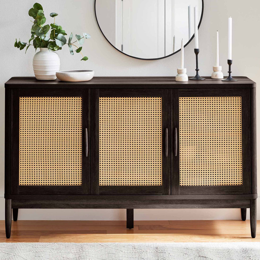 Springwood Caning Sideboard, Charcoal Finish
